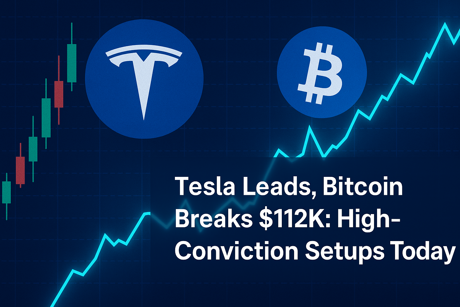 Tesla Leads, Bitcoin Breaks $112K: High-Conviction Setups Today